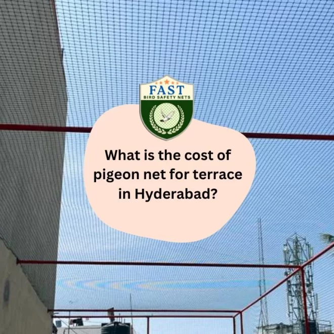 What is the cost of pigeon net for terrace in Hyderabad?