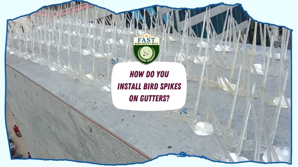 How do you install bird spikes on gutters?