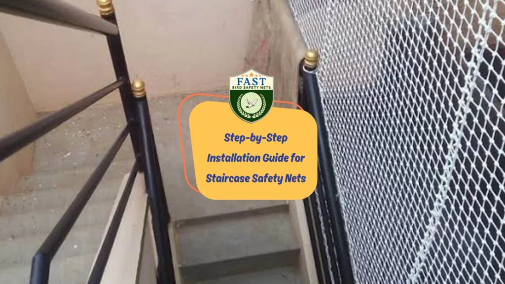 staircase safety net fixing