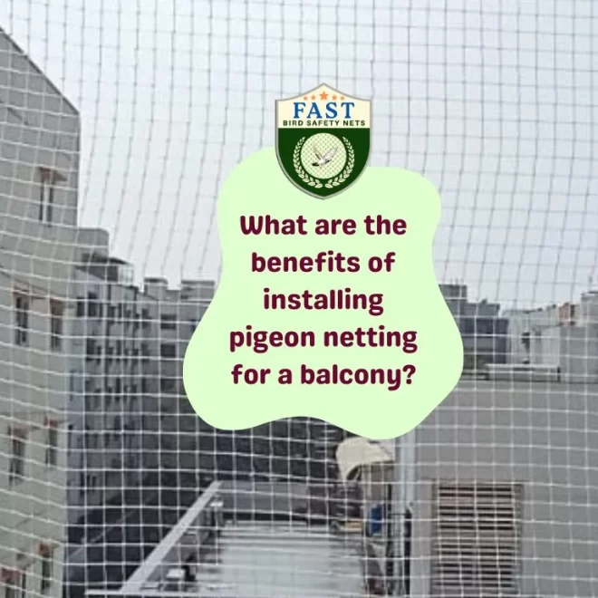 What are the benefits of installing pigeon netting for a balcony?