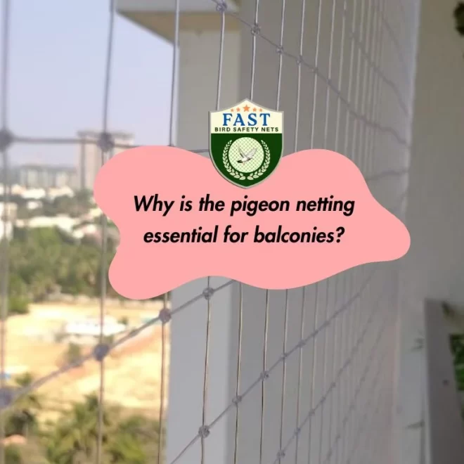 Why is the pigeon netting essential for balconies?